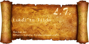 Lukáts Tilda névjegykártya